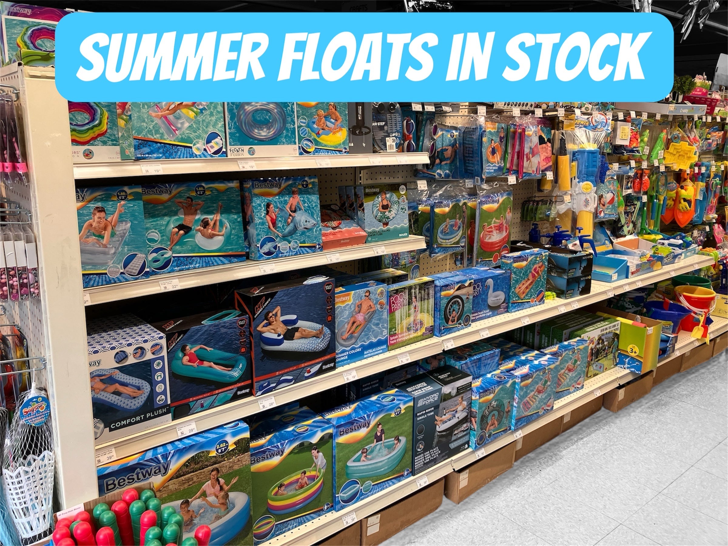 Summer floats in stock
