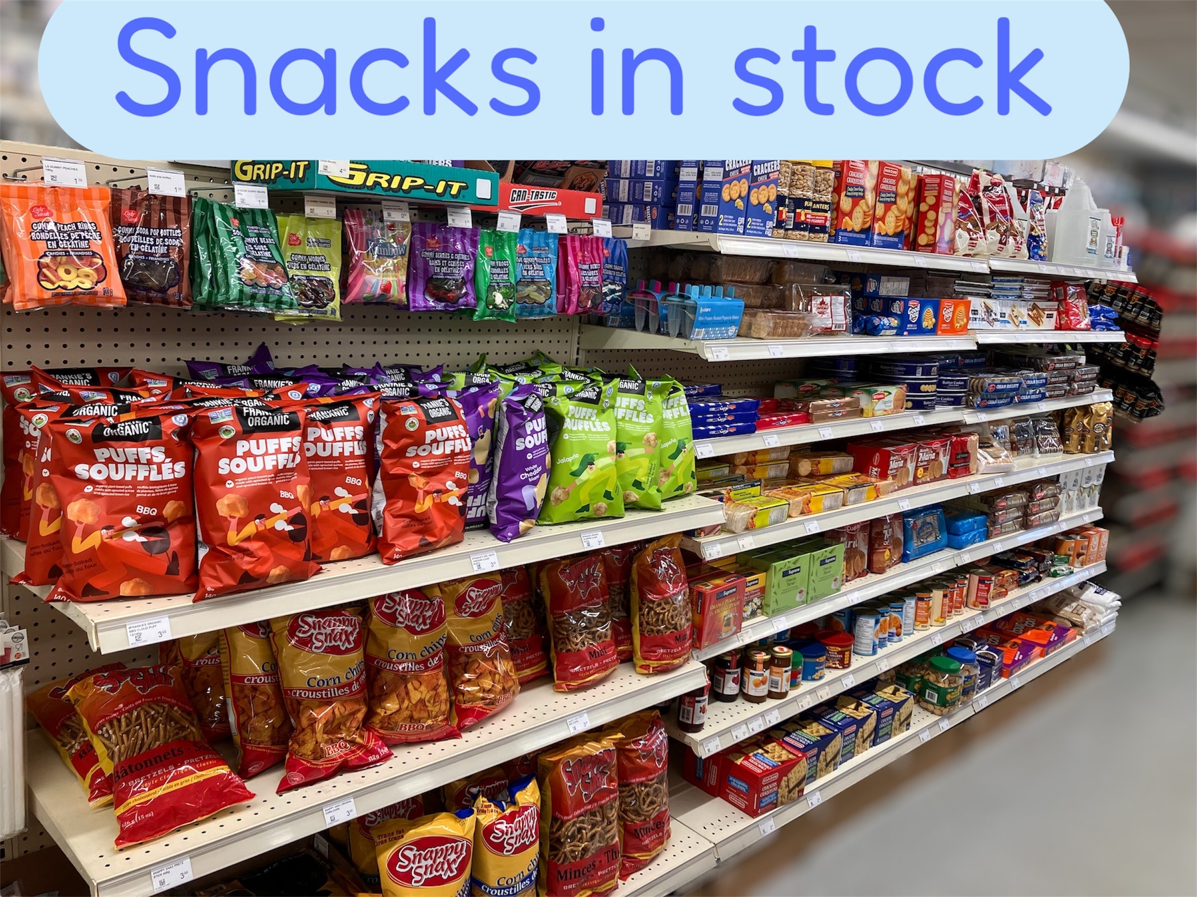 Snacks in stock