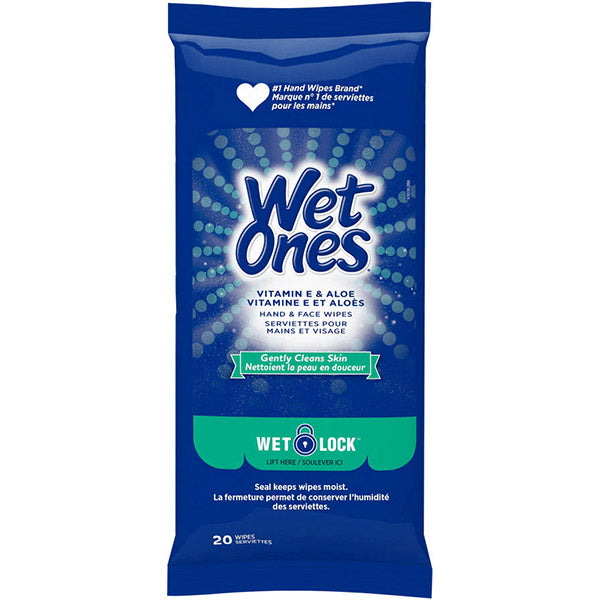 Wet Ones Vitamin & Aloe Hand & Face Wipes, 20 ct