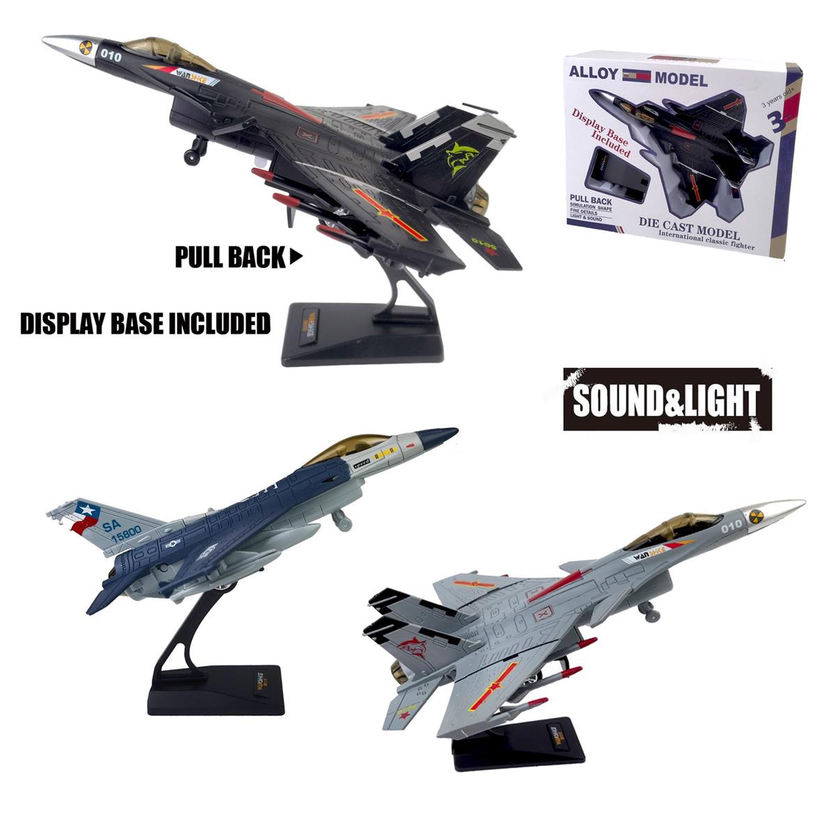 DieCast Pull Back Fighter Jet w/light&sound