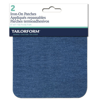 Faded Blue Denim Knee Patch