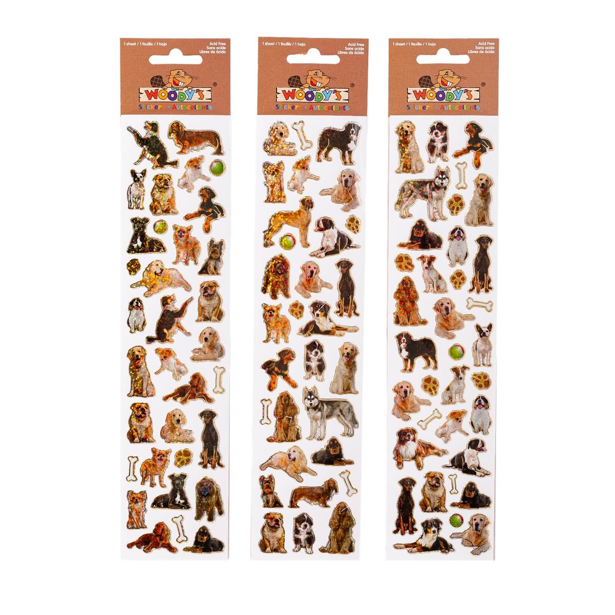 Dog Stickers with Gold Outline