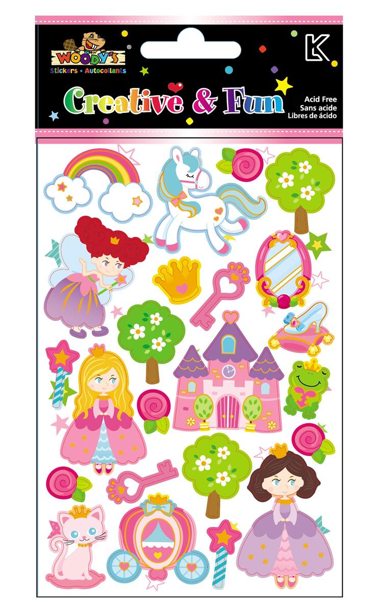 Woody's Stickers, 4" x 6", Fairylands, embossed foil