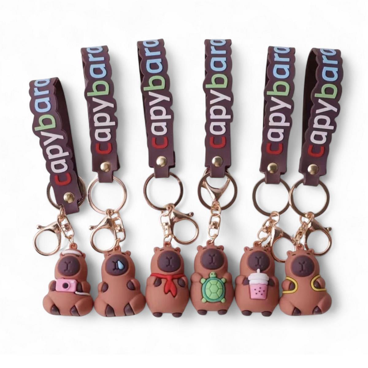 Capybara Backpack Charm with Wrist Keychain