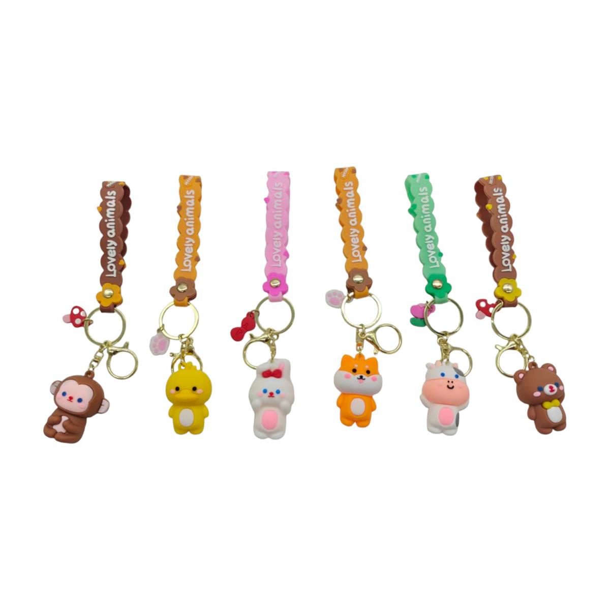 Cute Animal Backpack Charm with Wrist Keychain