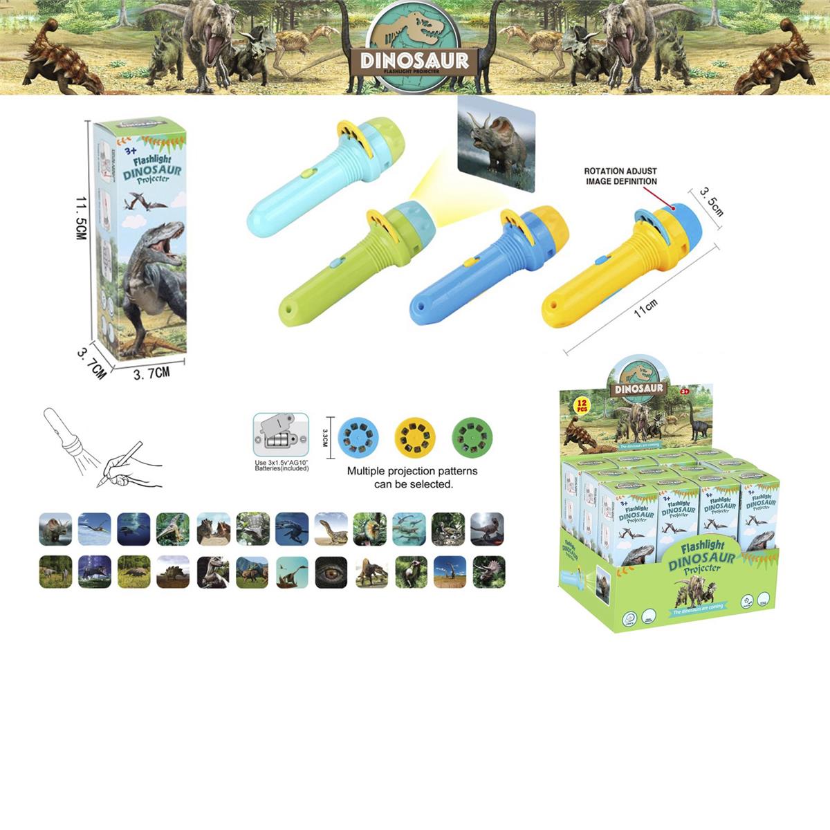 Dinosaur Flashlight & Projectors w/3 discs