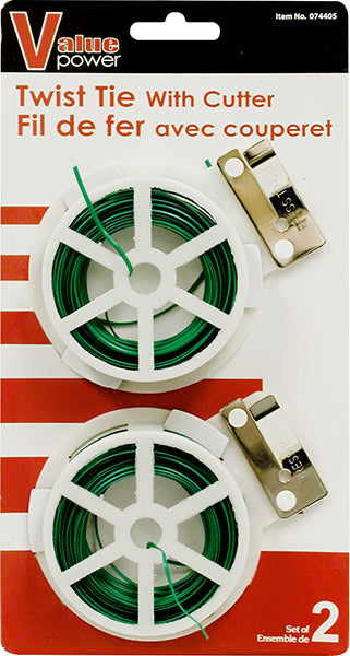 Twist Tie with Cutter, 15 m, 2-Pack