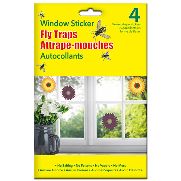 4-Pack Window Fly Trap Stickers