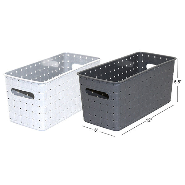 Woven Storage Basket, 12 x 6 x 5.5 in