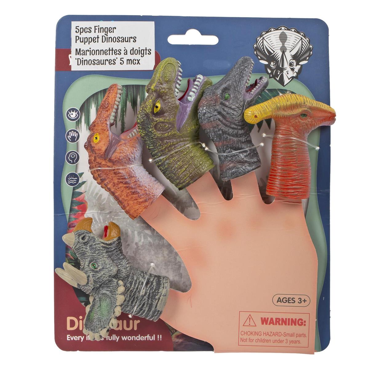 Set of 5 Dinosaur Finger Puppets