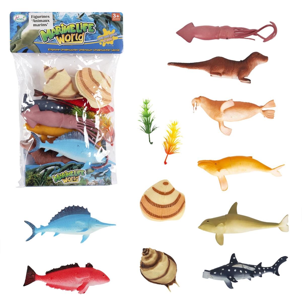 12pcs Marine Animal Toy Figures