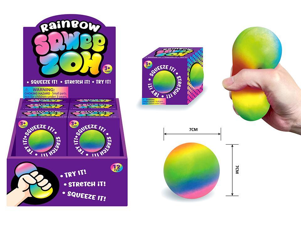 2.8" Squeeze Rainbow Ball
