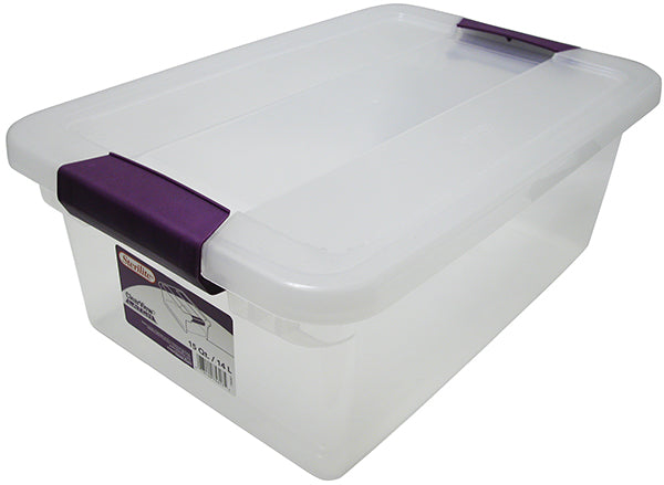 Clear View Storage Box with Latch, 15-Quart