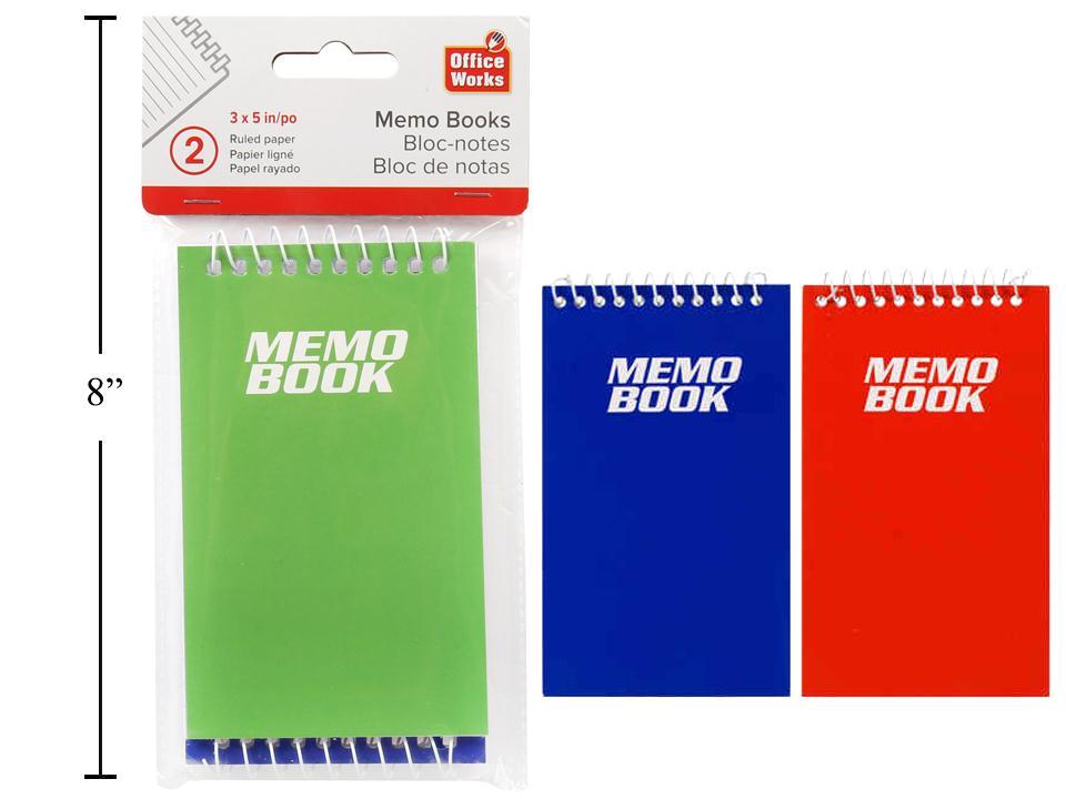 2-Pc 3x5" Memo Book with Coil