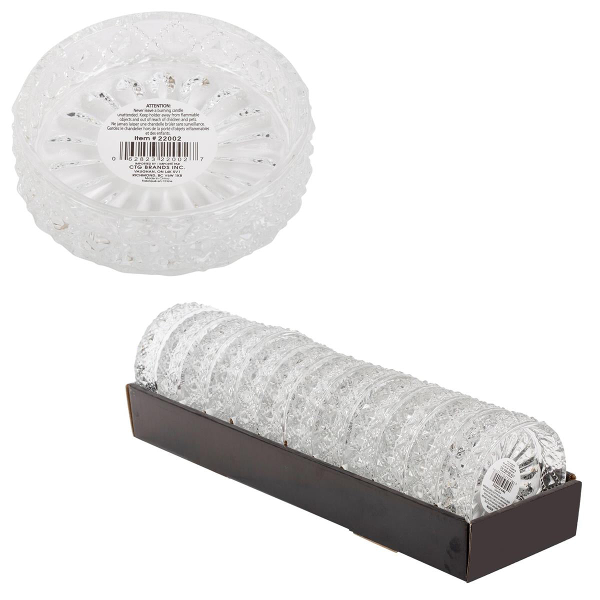 Deco Lite Glass Candle Plate, 4"D