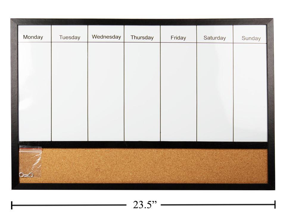 Desk Tech Combo Dry Erase 16"x24" Work Planner/Cork Board