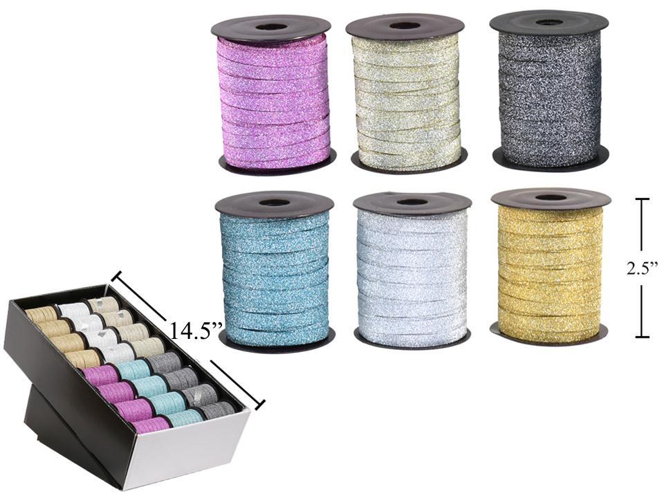33 ft Glitter Curling Ribbon, 6 Colors