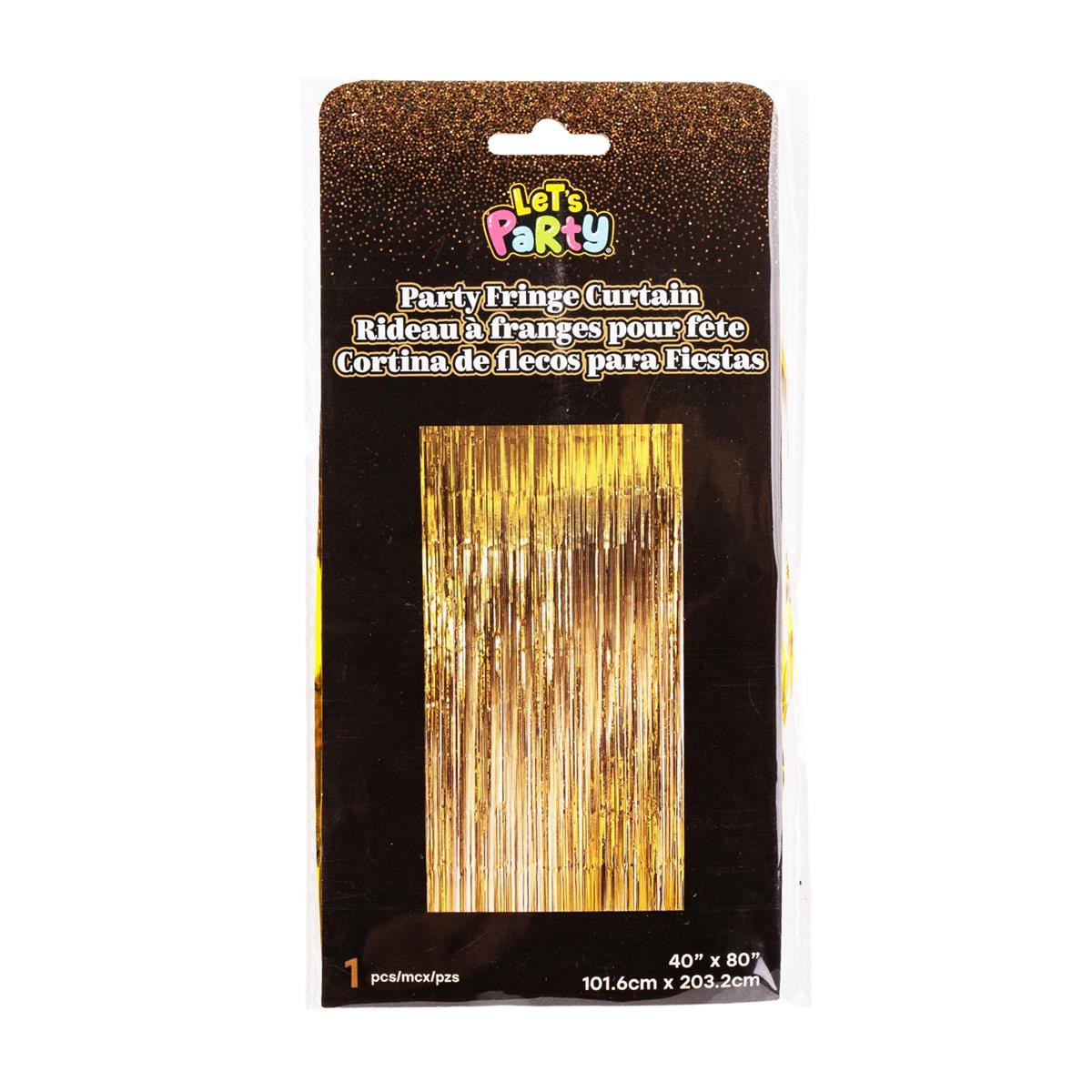 Golden Foil Fringe Curtain, PET, 101.6X203.2CM