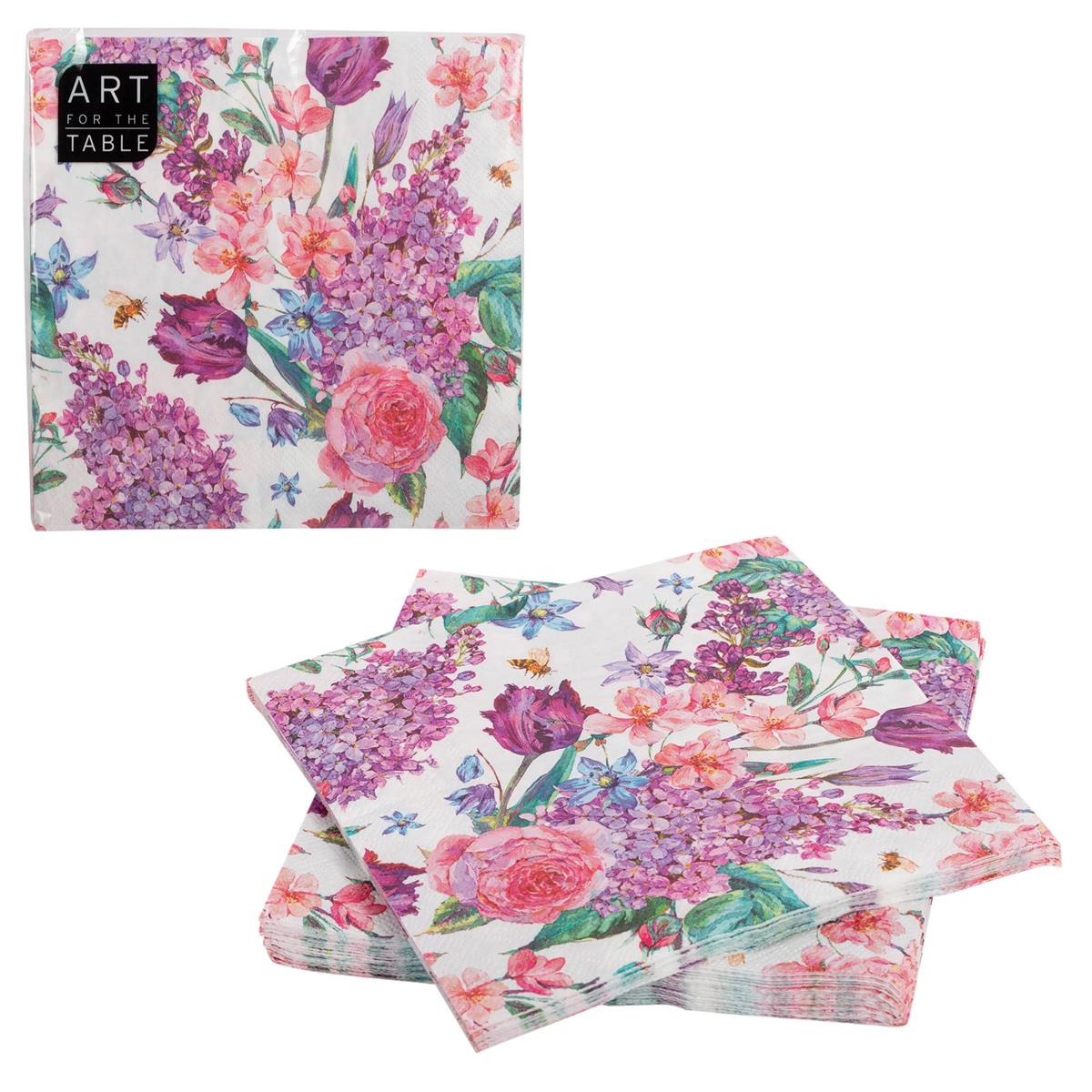 20-PC Floral Napkin, 2-ply, 13"x13" 18gsm