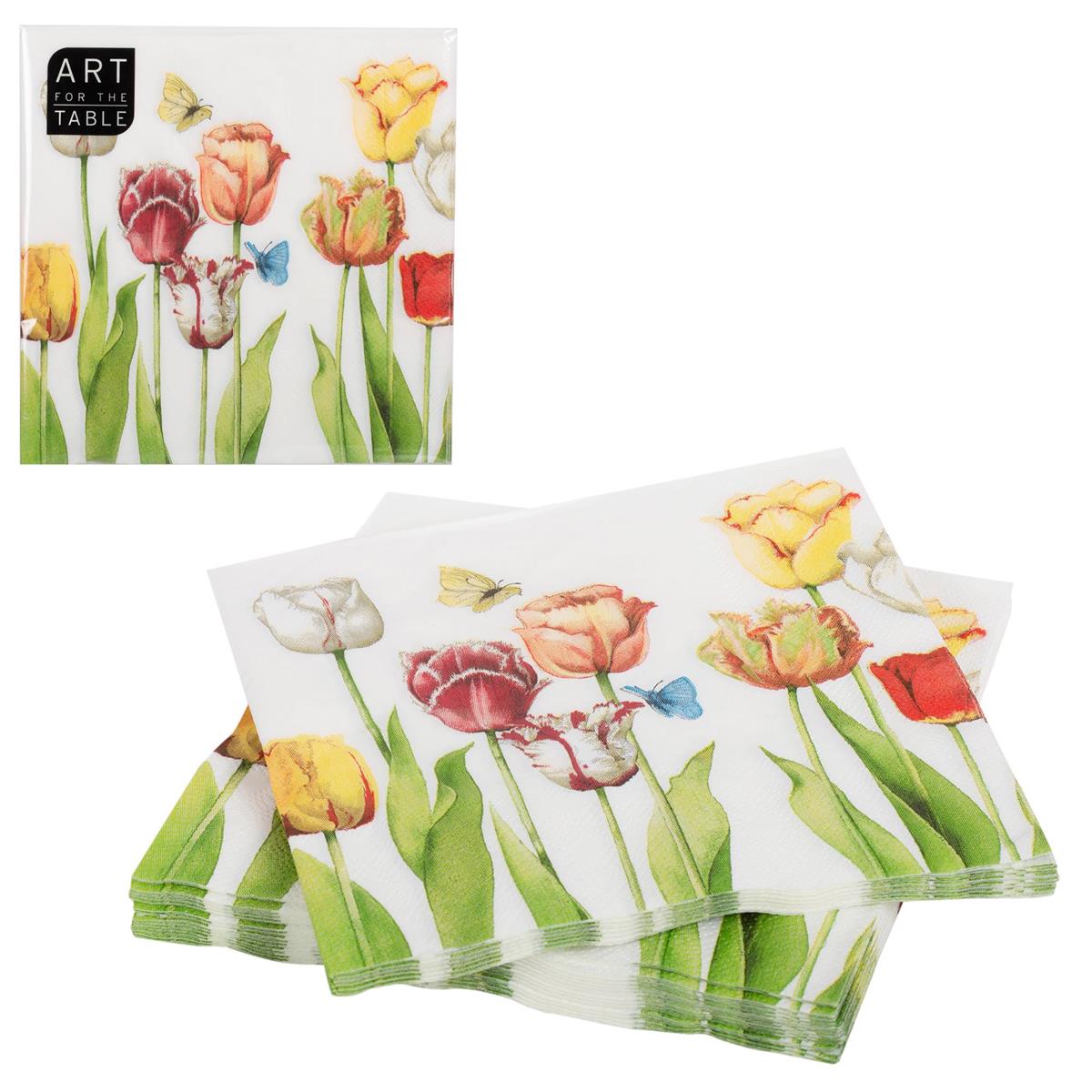 Tulip Print Napkins, 20 Count, 2Ply, 13 x 13 in