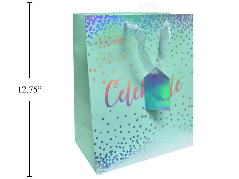 Large Gift Bag, Celebrate, Holographic