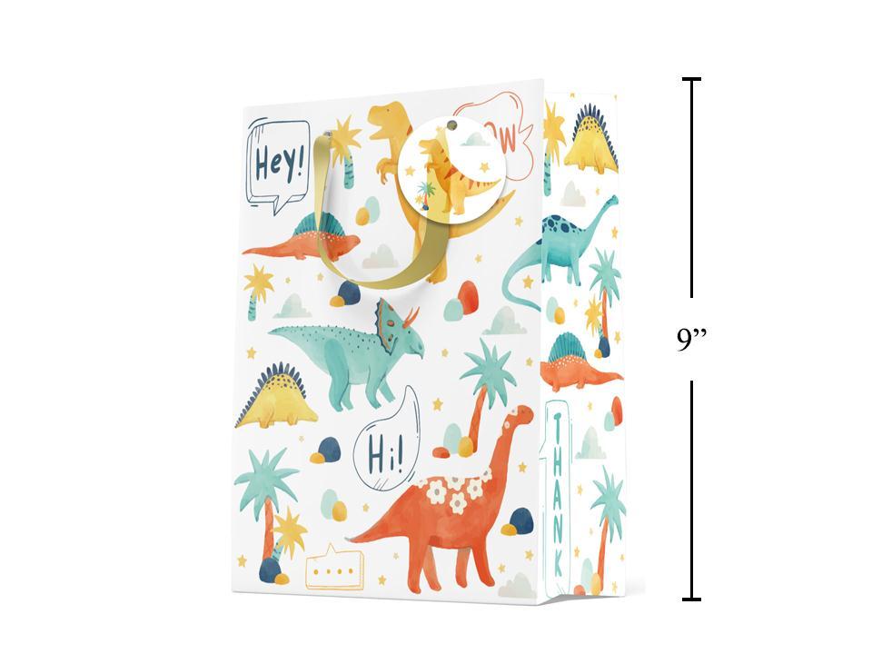 Paper T., Medium Gift Bag, Cute Dinos, Matte,