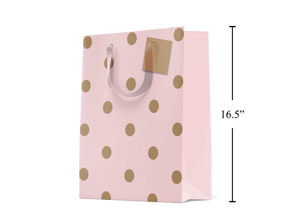 Paper T., Jumbo Gift Bag, Rose Gold Dots