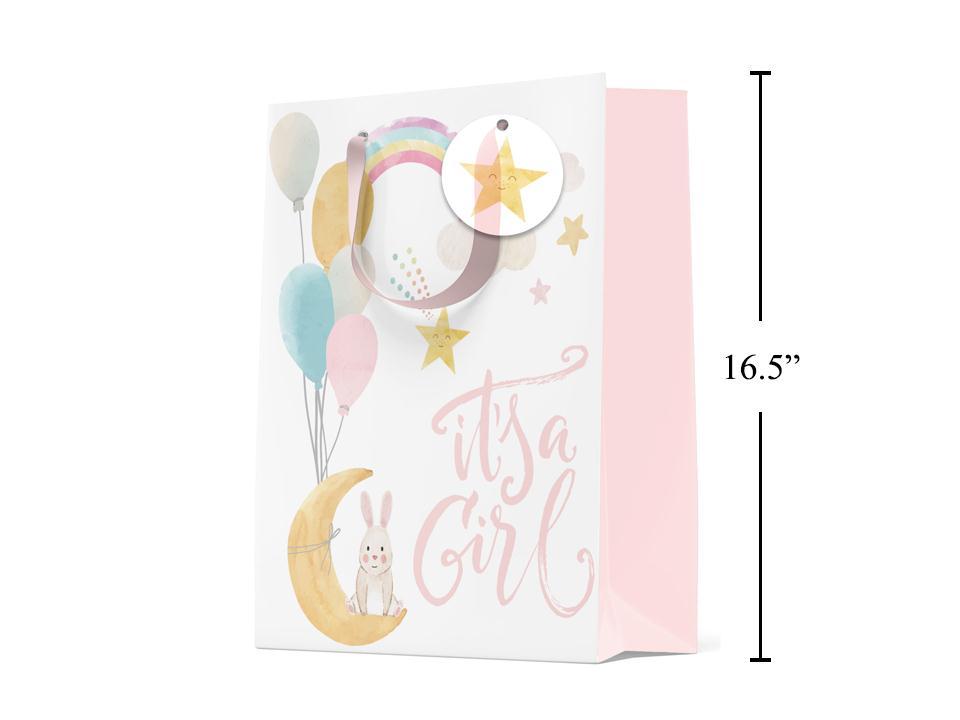 Paper T., Jumbo Gift Bag, It's A Girl, Matte