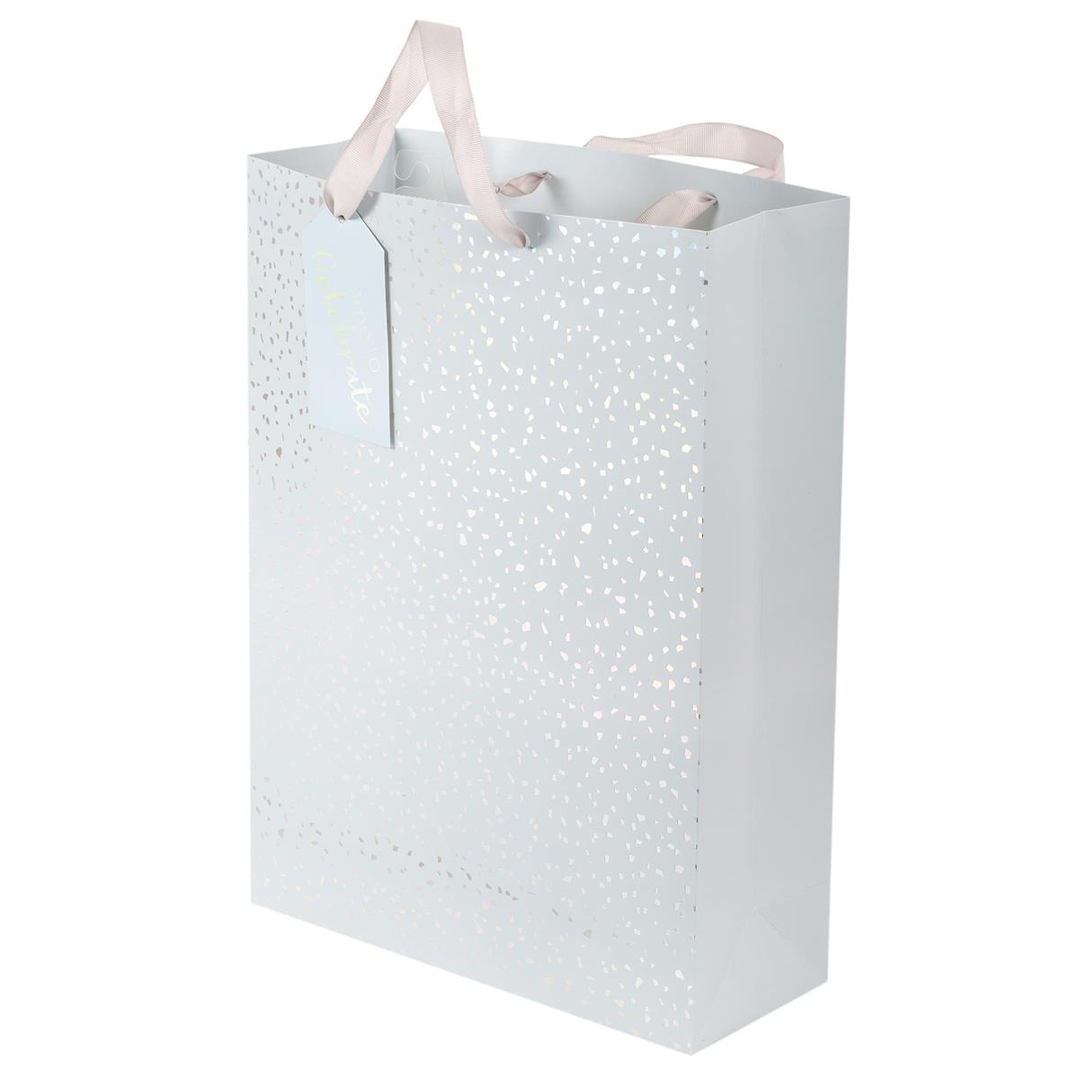 Paper T., Delux Jumbo Gift Bag, Grey Sparkle, Matte 210GSM