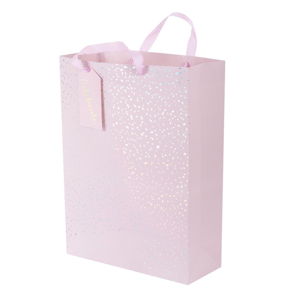 Paper T., Delux Jumbo Gift Bag, Pink Sparkle, Matte 210GSM