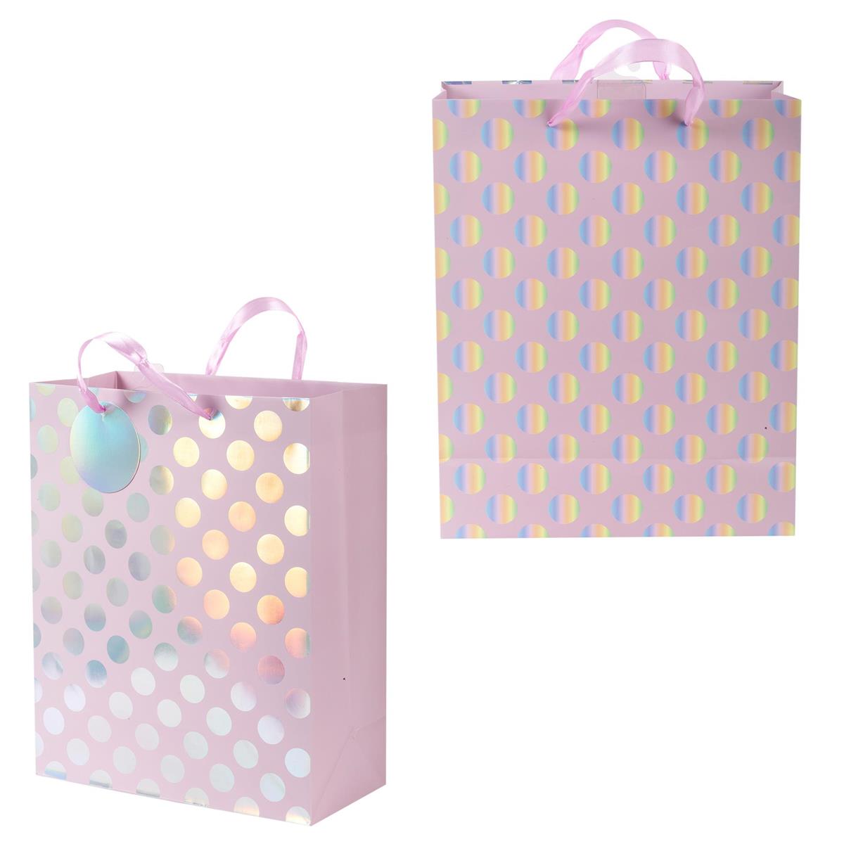 Paper T., Large Gift Bag, Irid Dots, Matte 157GSM
