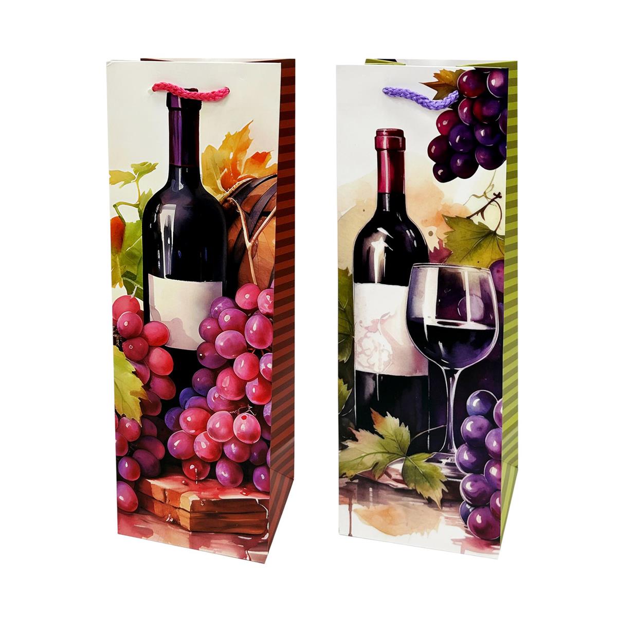 Traditional Bottle Gift Bag, 2 Assorted Designs