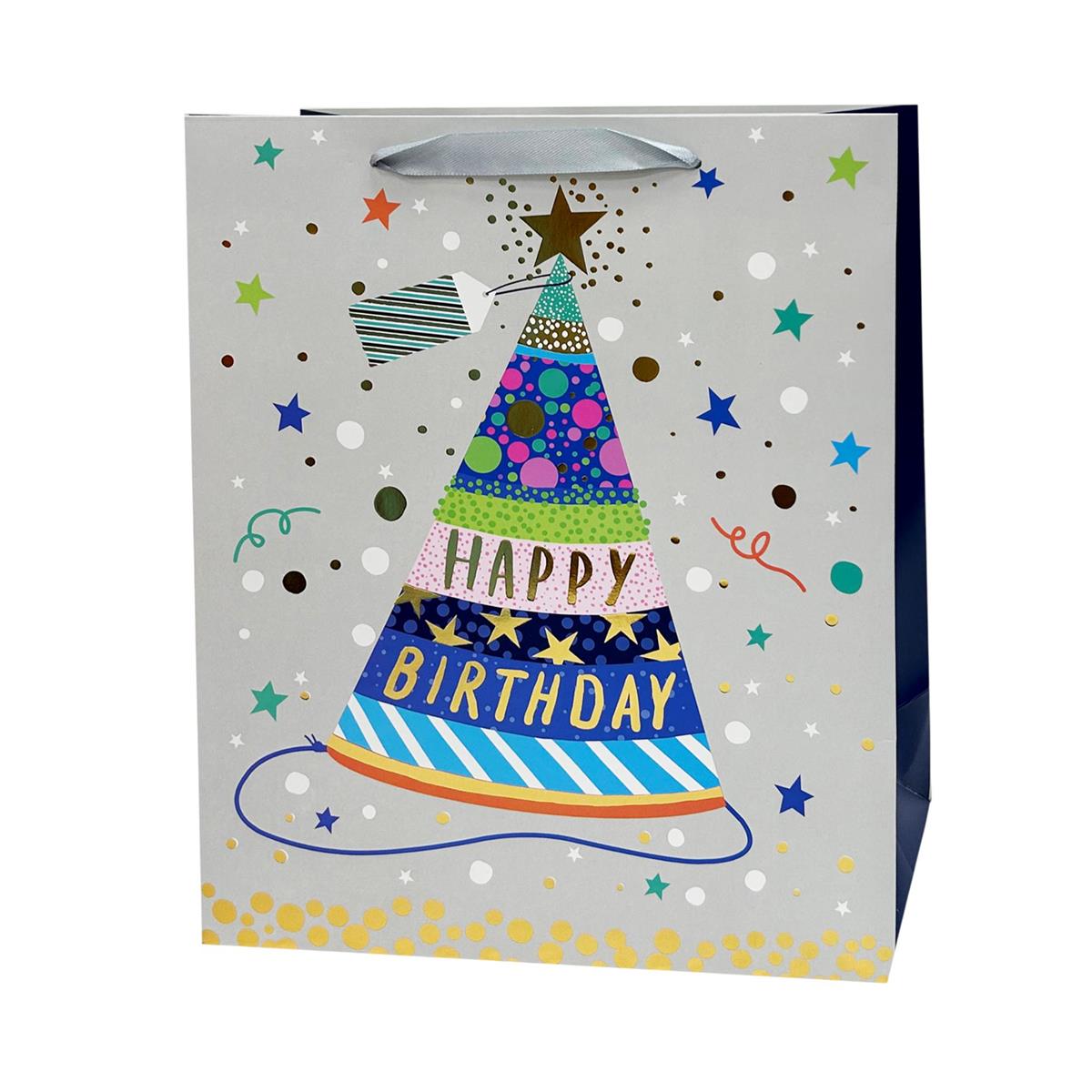 Jumbo Birthday Hat Glitter Gift Bag