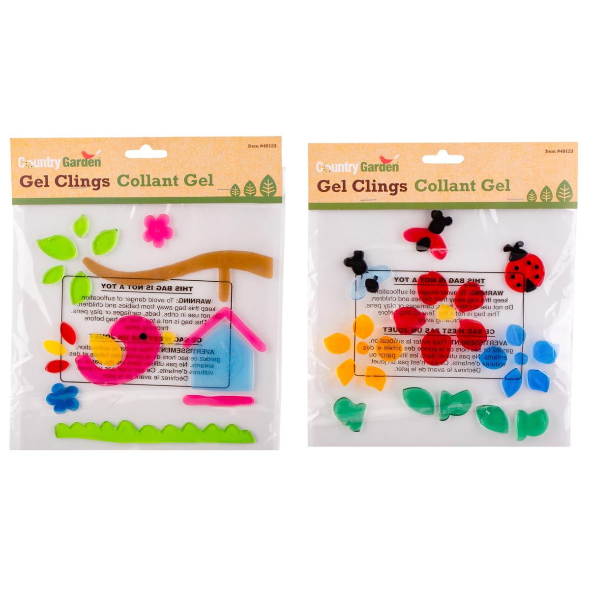 Country G. 8" Window Gel Cling, 2pcs