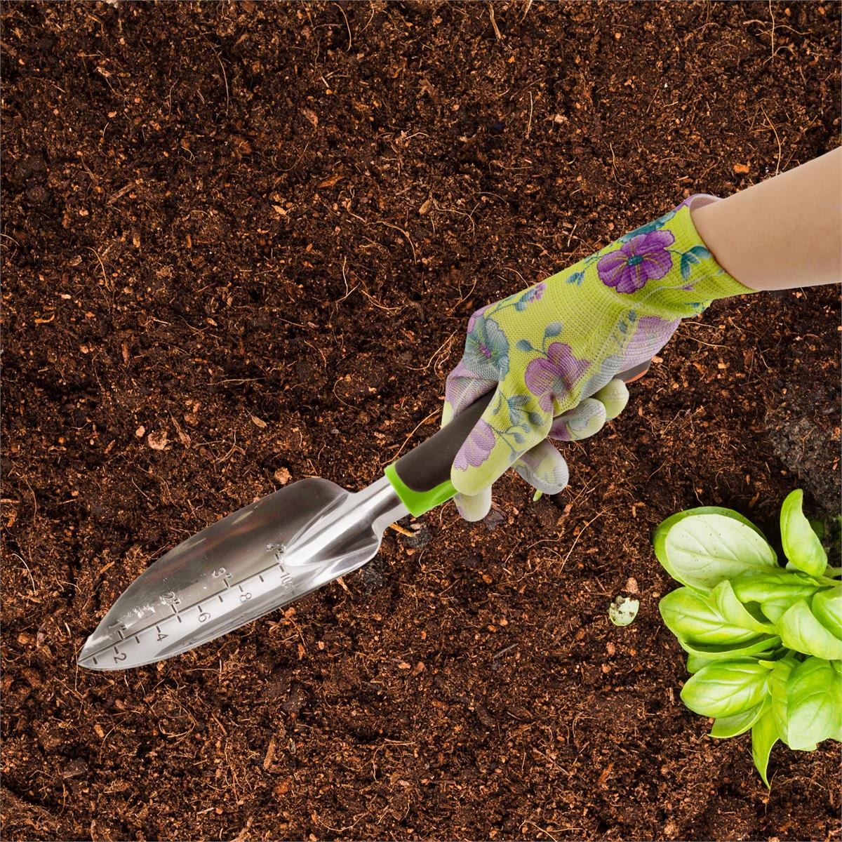 Aluminum Garden Trowel with Plastic Handle, 11.2"x2.15"