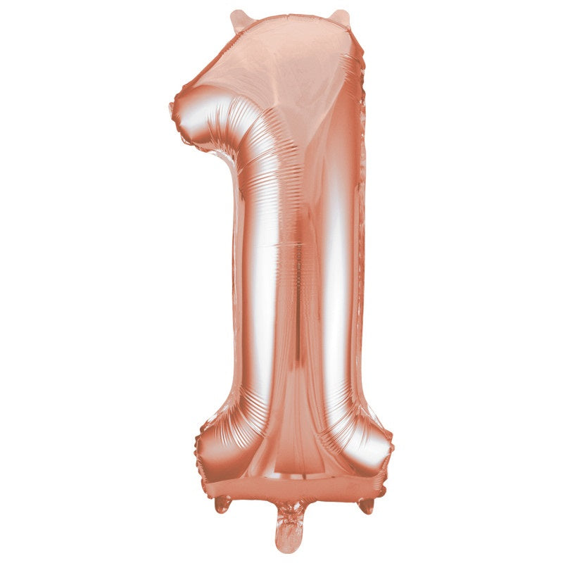 Rose Gold Number 1 Foil Balloon 34"