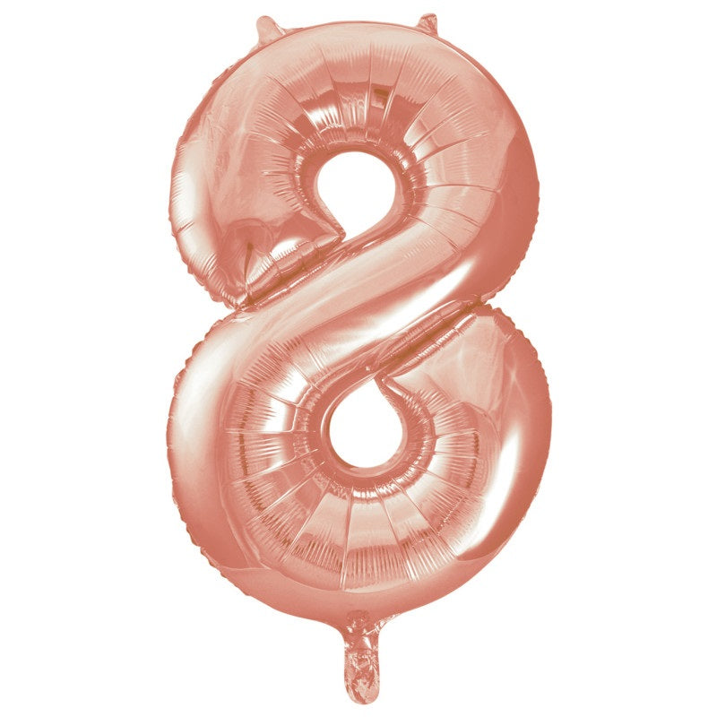Rose Gold Number 8 Foil Balloon 34"