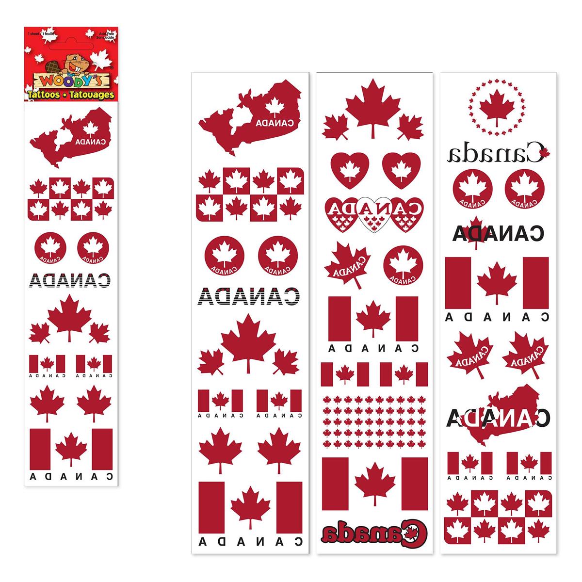 Canada Flag Tattoo, 3 Styles