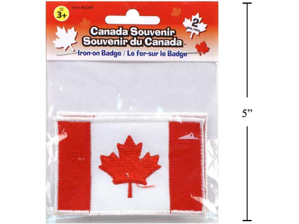 Canada 2pk Iron-On Badge, 2"x3.5"