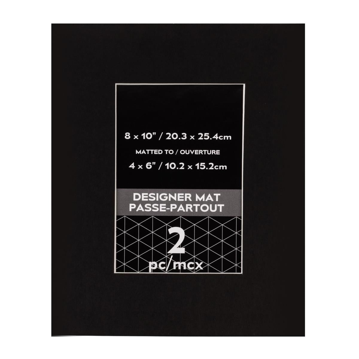 2-Pack Black 8x10 Photo Mats for 4x6 Photos