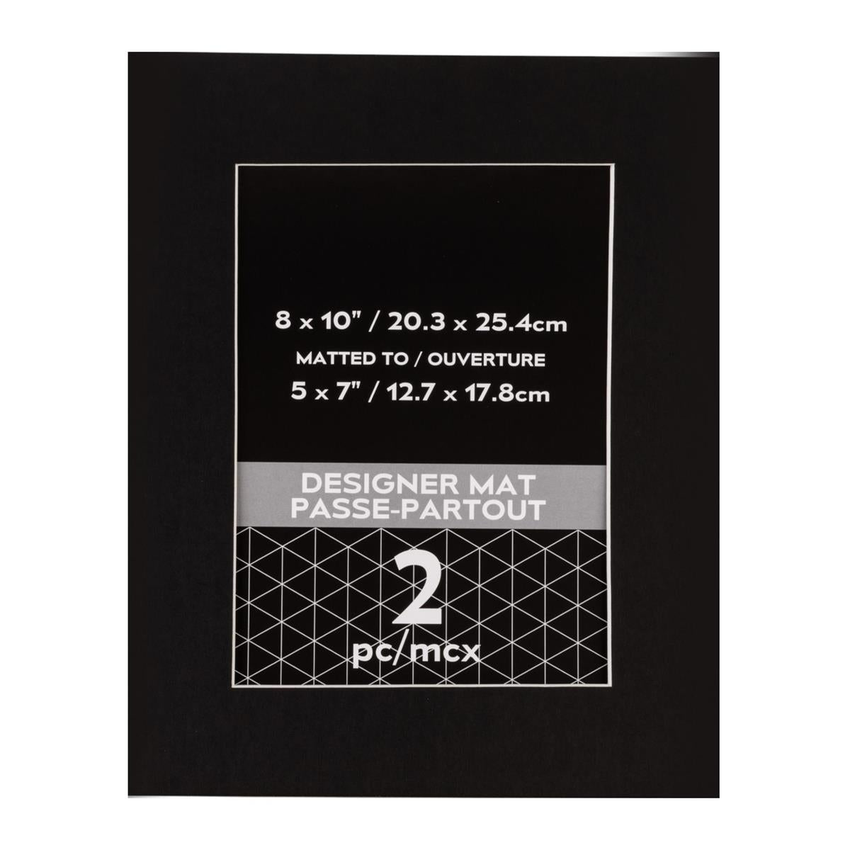 2-Pack Black 8x10 Photo Mats with 5x7 Opening
