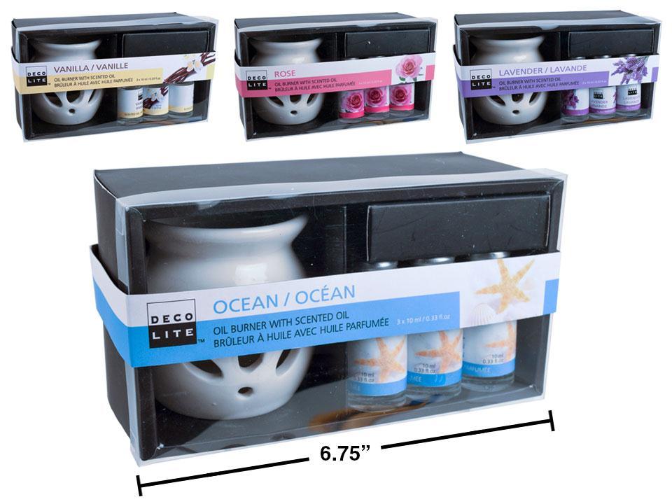 4pc Oil Burner Set (Oil Burner + 3x 10ml)