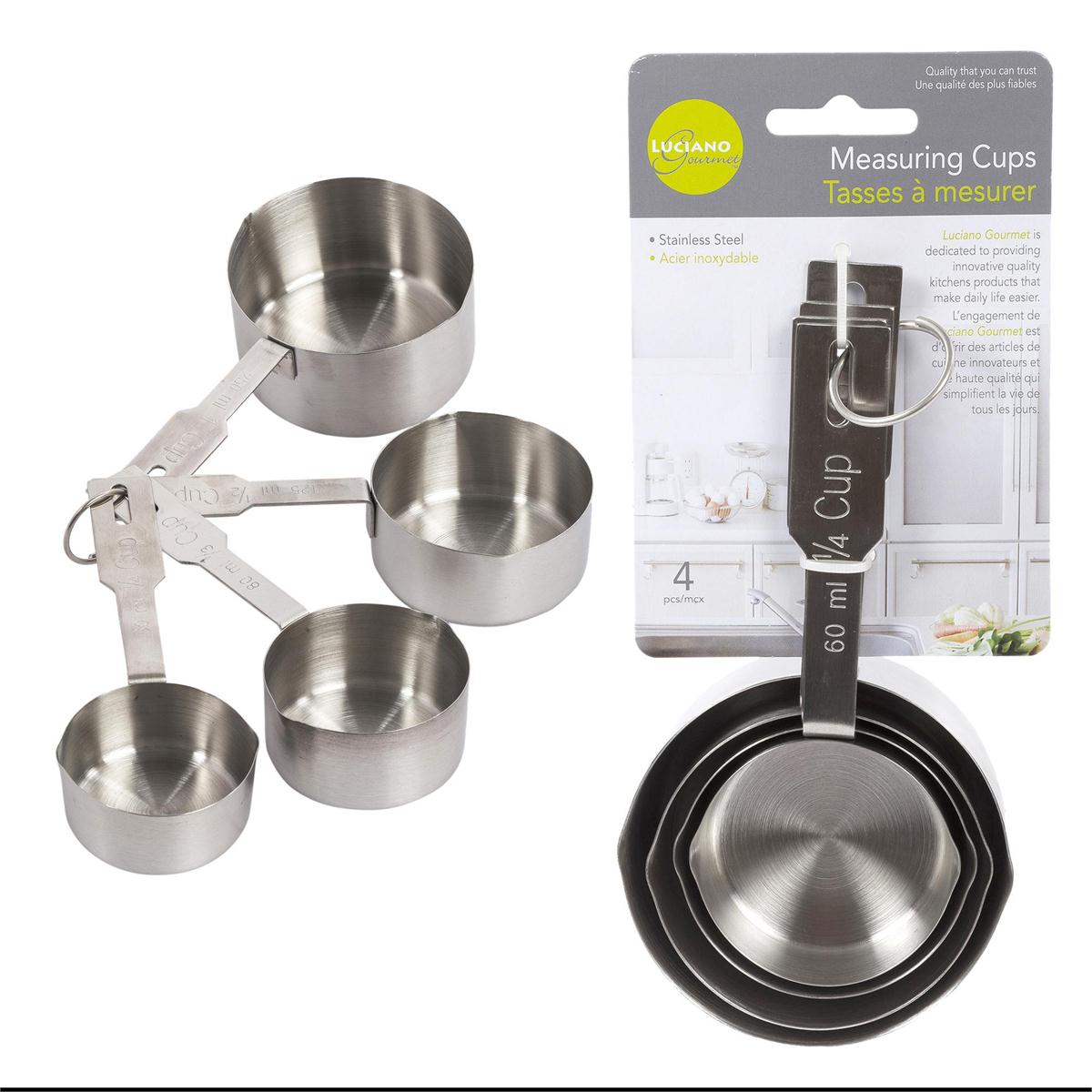 L. Gourmet 4-Piece Stainless Steel Measuring Cups