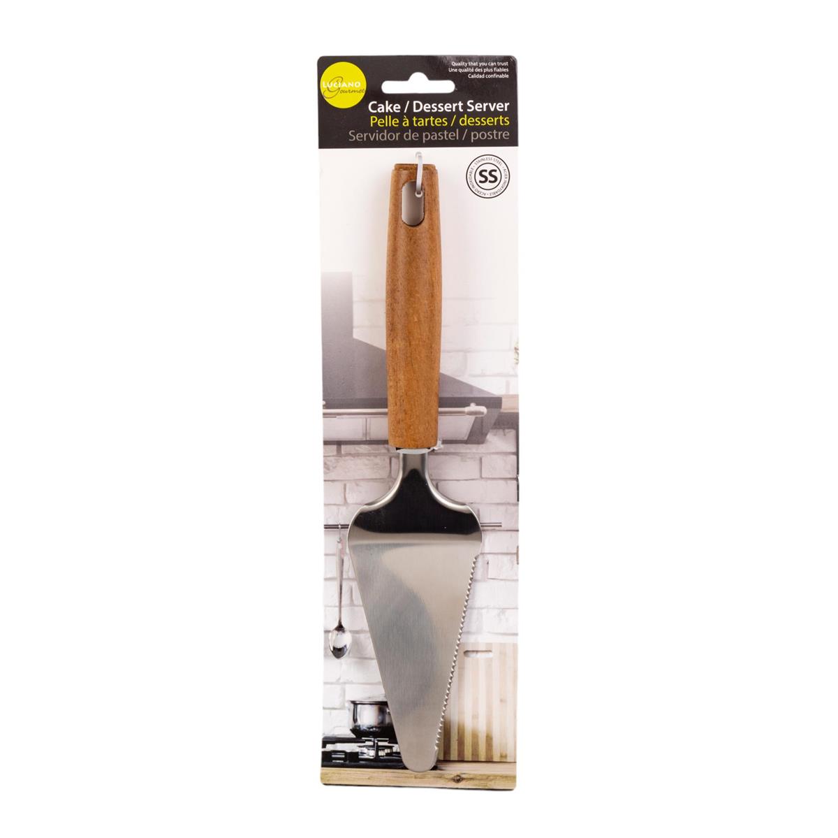 L.Gourmet SS Cake / Dessert Server w/ Acacia Wood Handle
