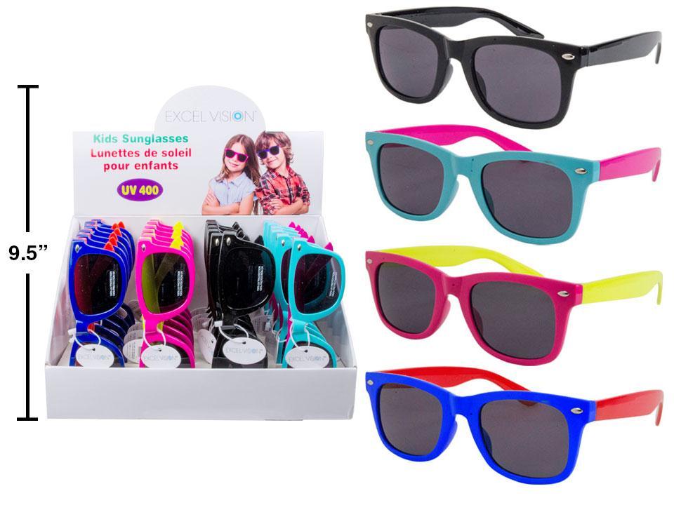 Kids Wayfarer Style Sunglasses with Black PC Lens