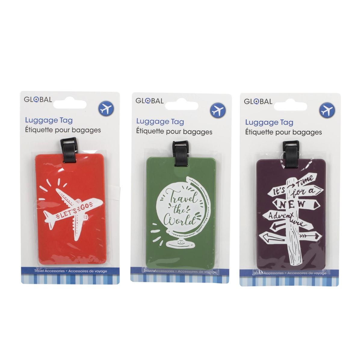 Luggage Tag w/ Saying, pvc