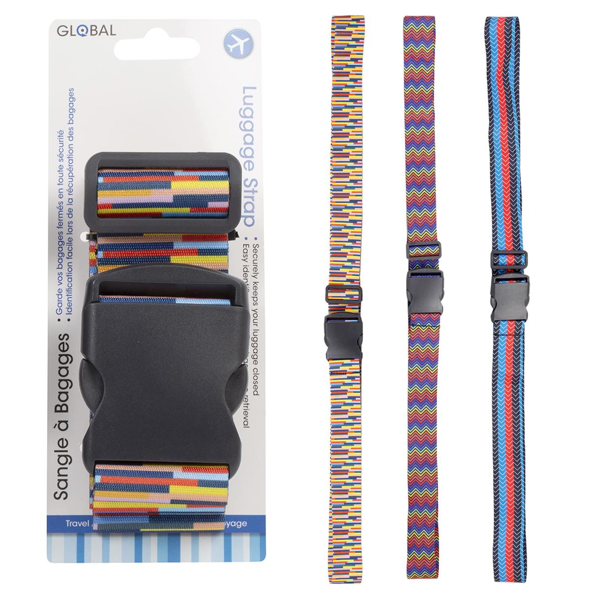 Coloured Pattern Luggage Strap, Quick Release