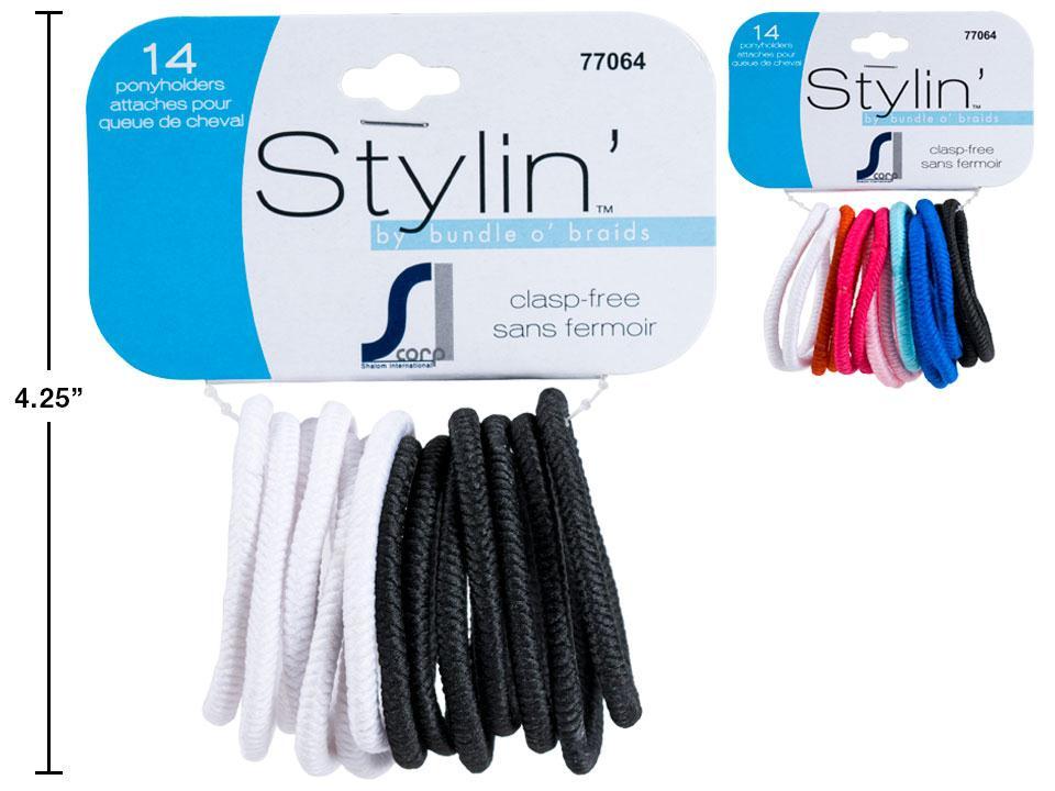 Stylin 14-Pc Ponyholders, Clasp Free