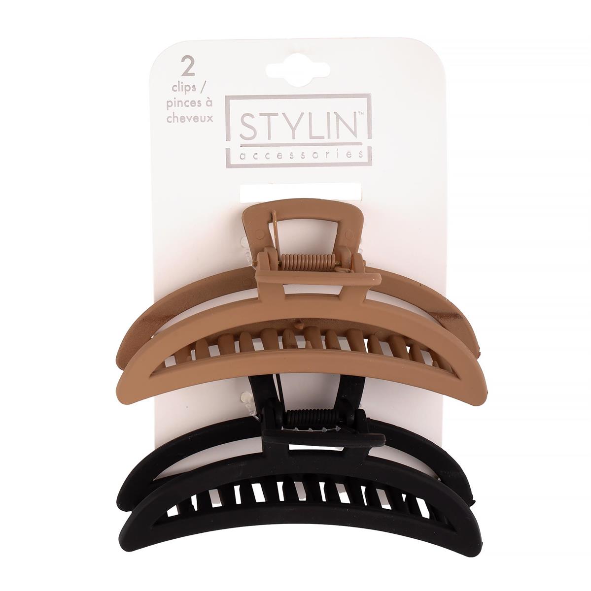 Matte Medium Hair Claw Clips, 2-Pack