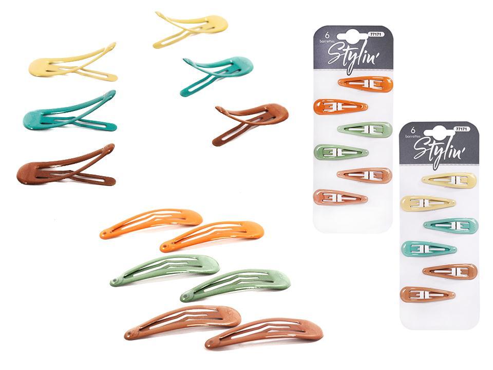 Neutral Snap Hair Clips 6 Pack